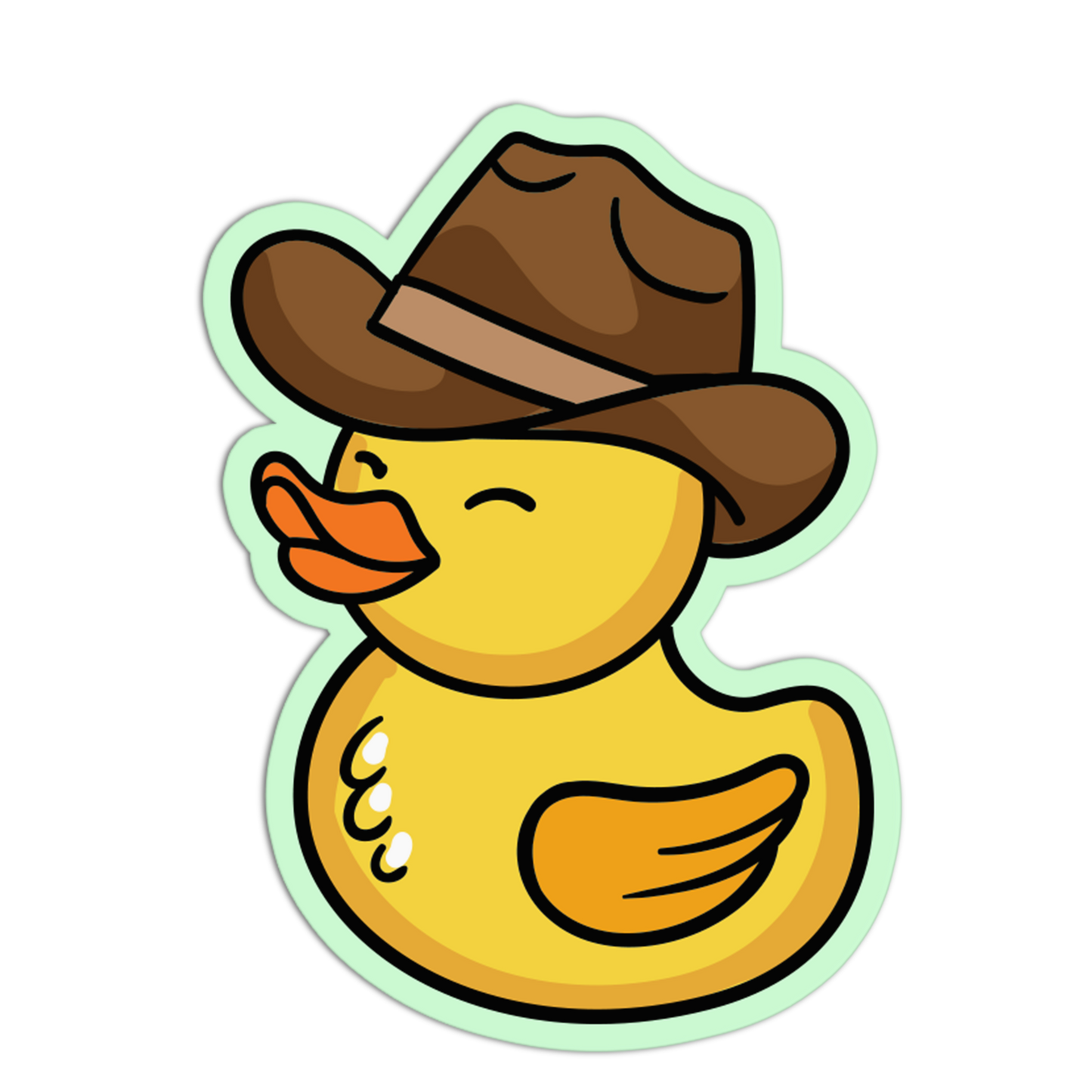 Cowboy Rubber Duck Sticker