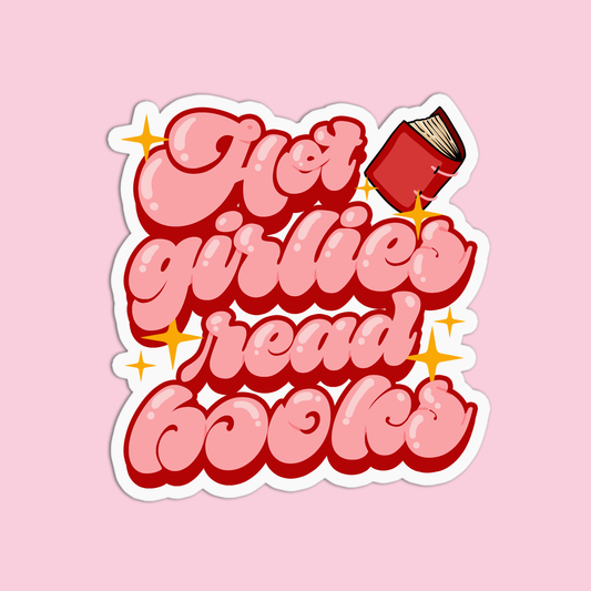 Hot girlies read book Book Sticker