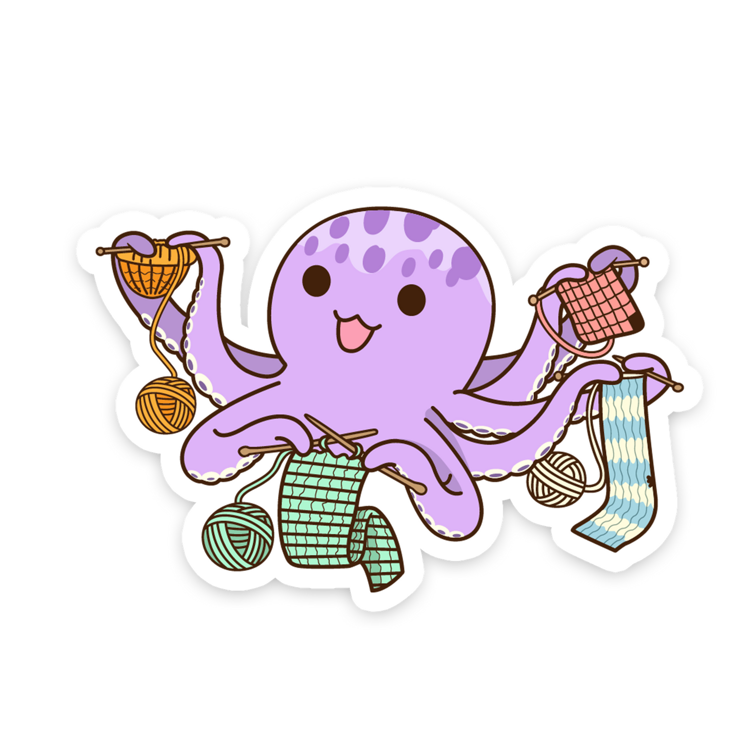 Octopus Multitask Knitting - Sewing Animals Sticker