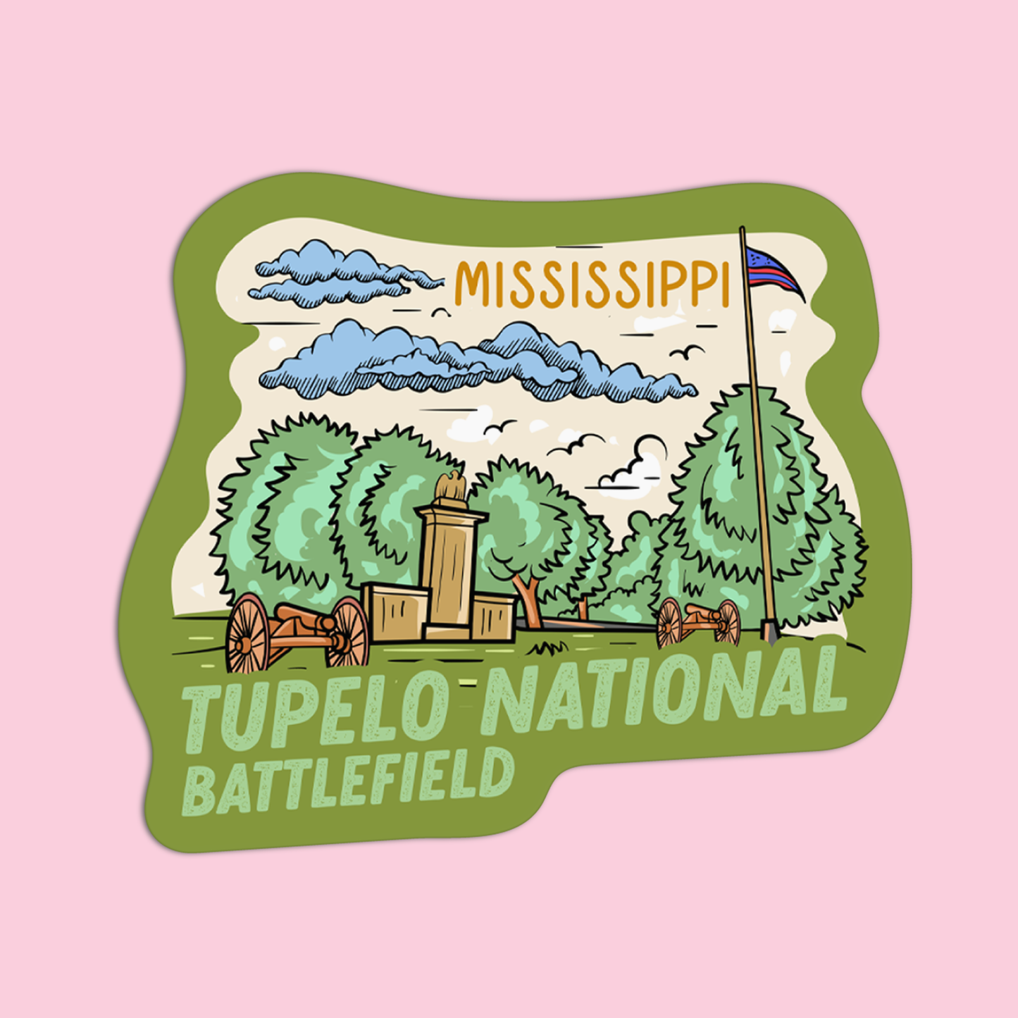 Mississippi Tupelo National Battlefield Sticker
