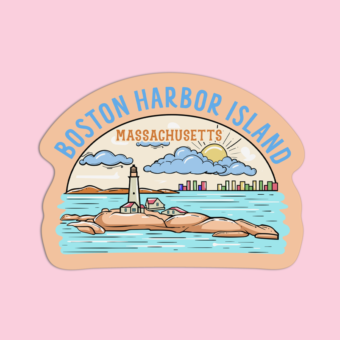 Massachusetts Boston Harbor Island Sticker