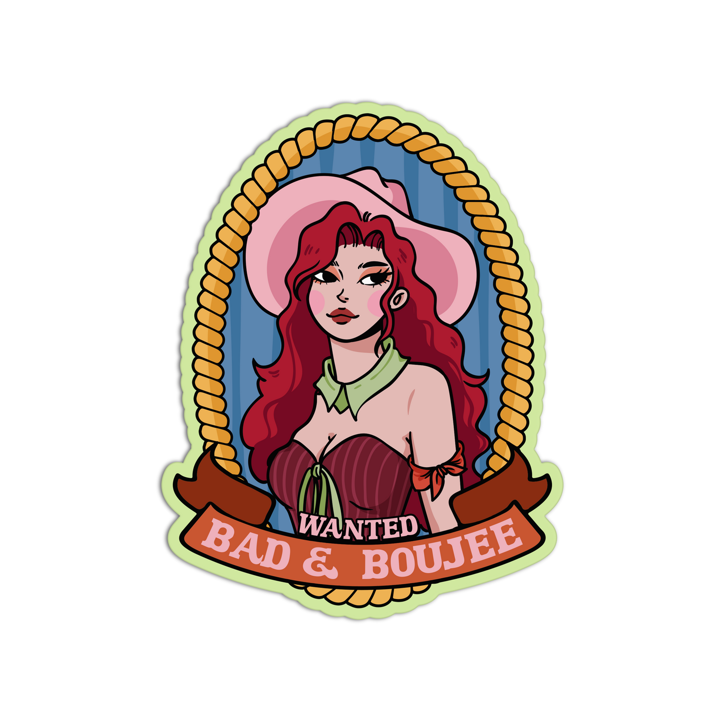 Bad & Boujee Coquette Cowgirl Sticker