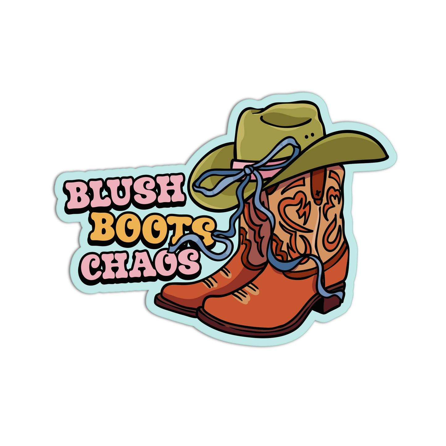 Blush Boots Coquette Cowgirl Sticker