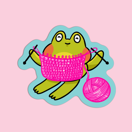 Frog Stitching Arts & Crafts Sticker