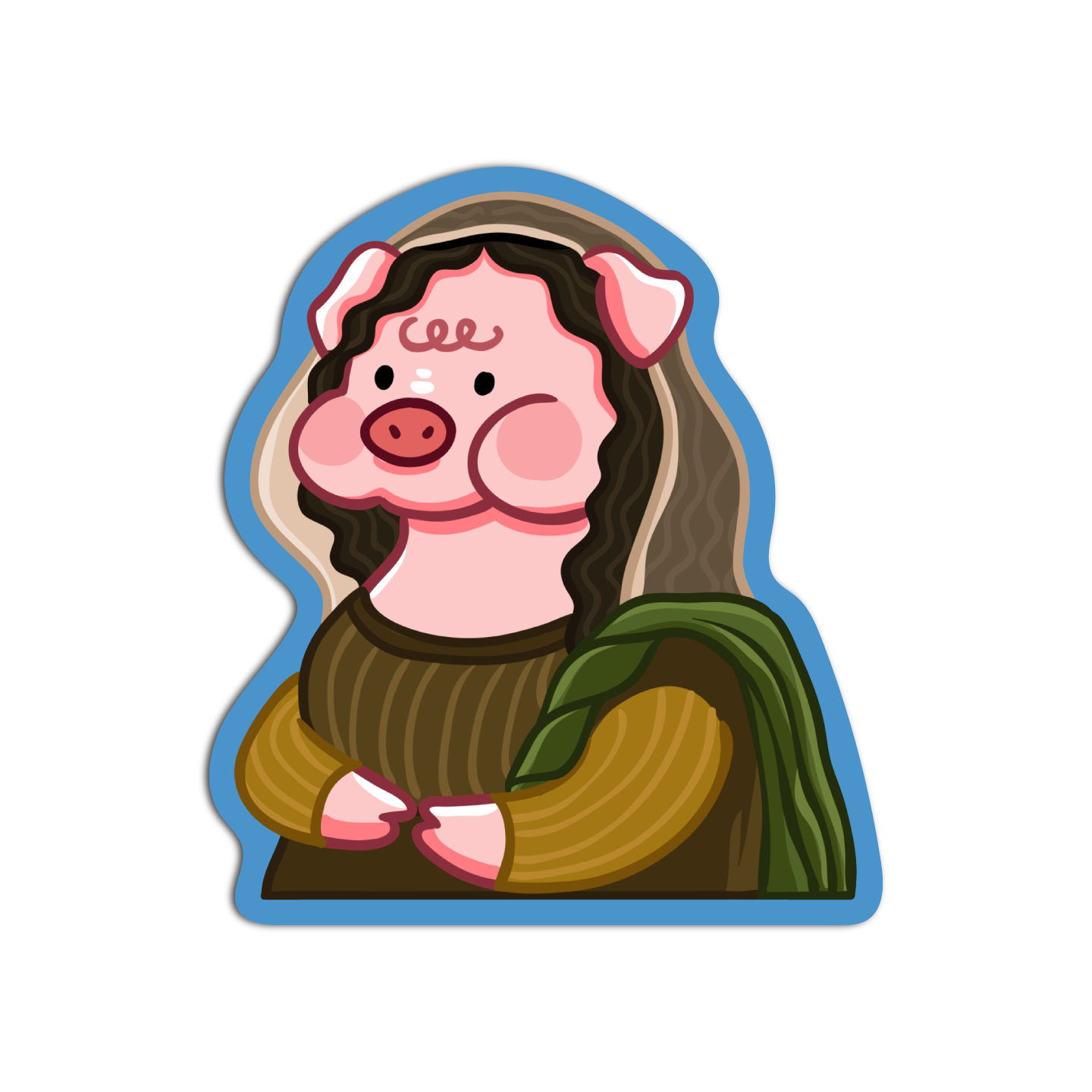 Cute Pig Mona Lisa Sticker