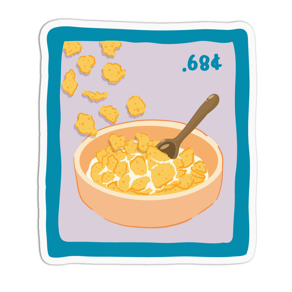 Corn Cereal - Breakfast Stamp Sticker