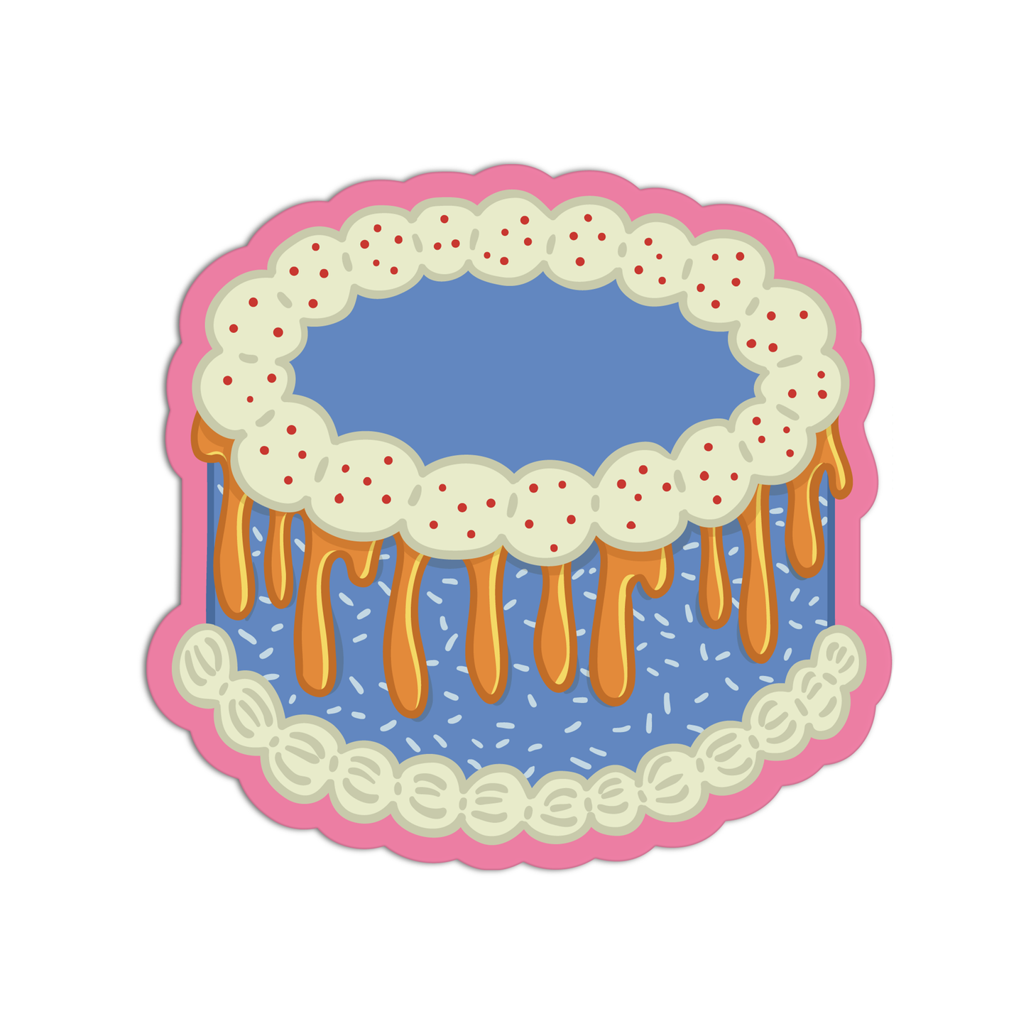 Midnight Caramel Drip Cake Stickers