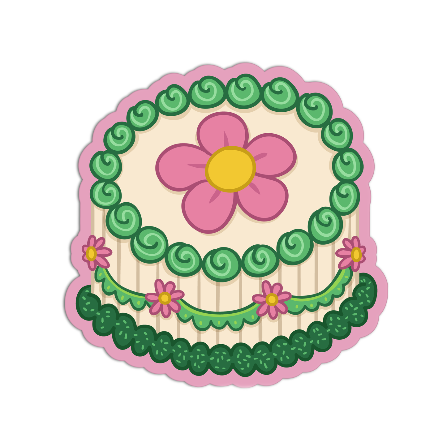 Spring Bloom Garland Cake Stickers