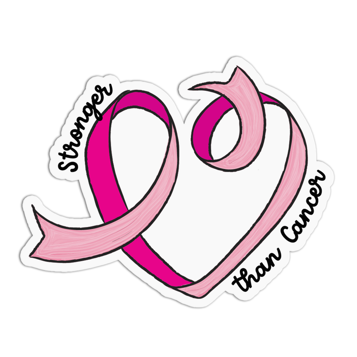 Heart Ribbon Cancer Awareness Sticker