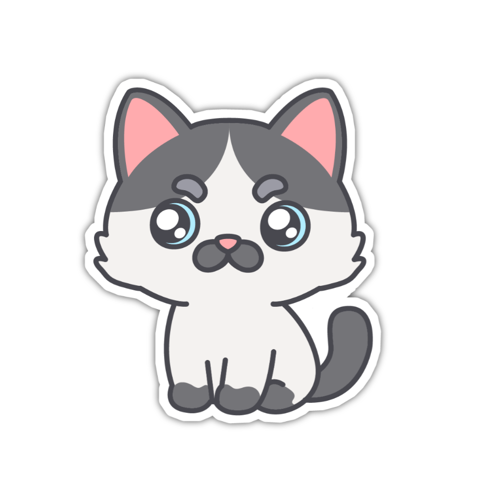 Sparkle Eyed Tuxedo Cute Cat Stickers