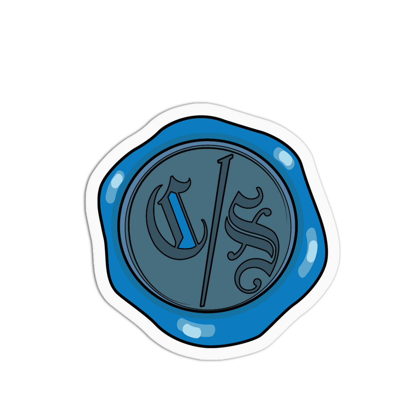 Blue Old English Cholos And Cholas Sticker