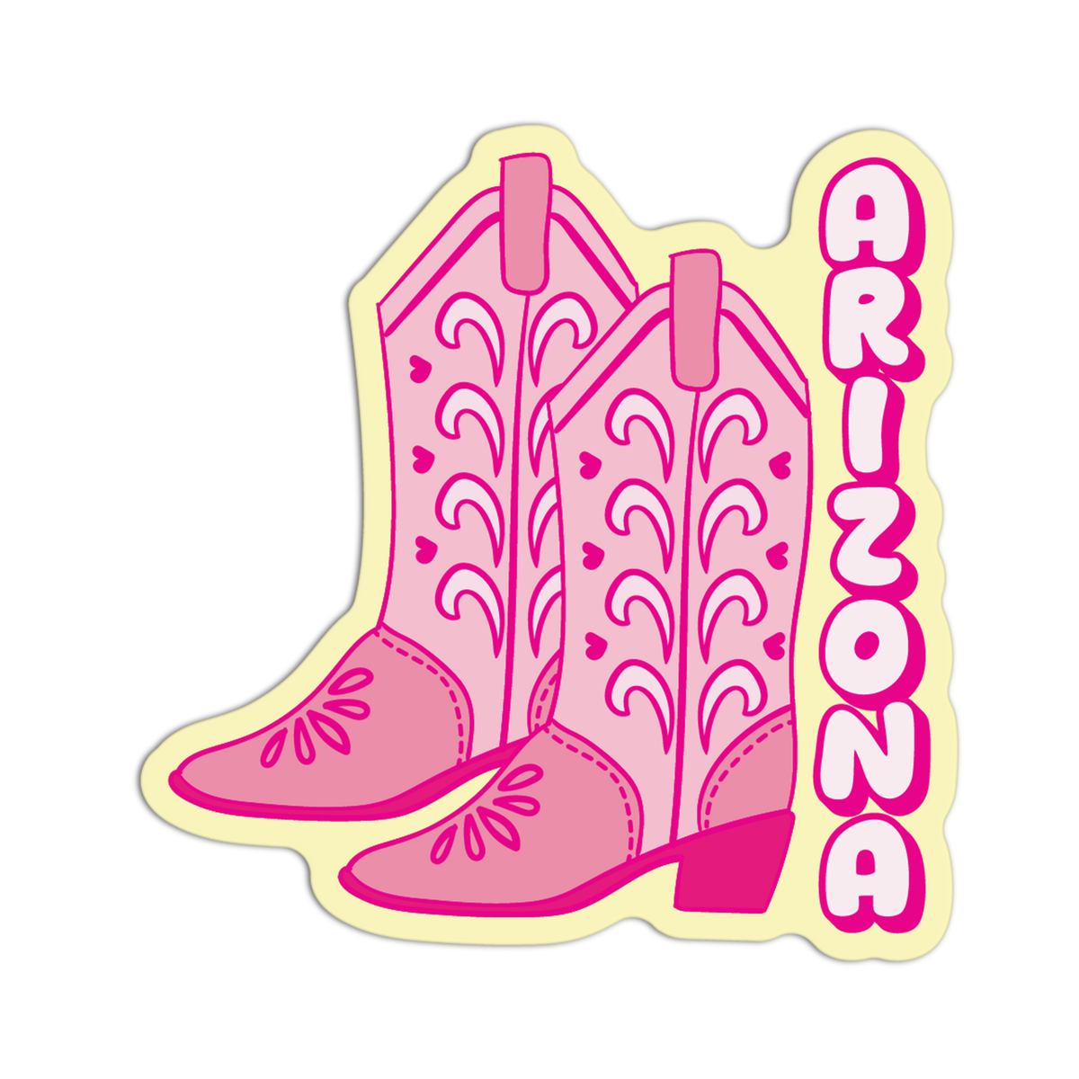 Pink Boots - Coquette Arizona Sticker