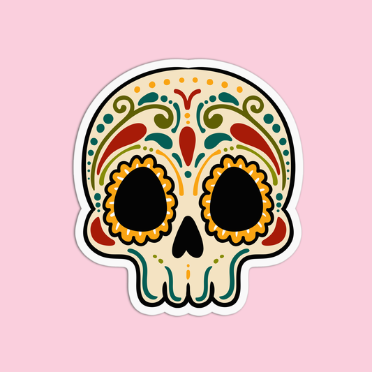 Skull Skull Day Of the Dead Halloween Sticker
