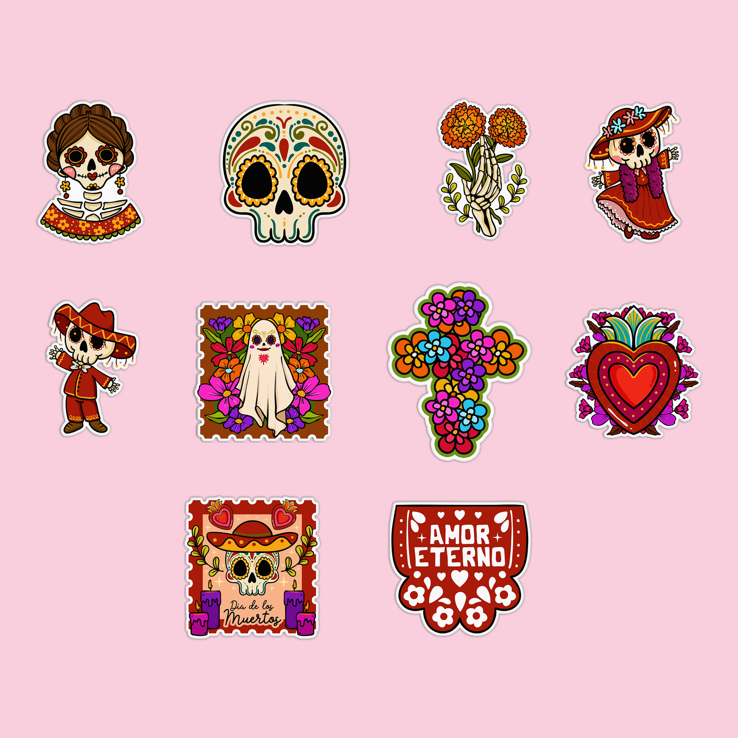 Day of the Dead Halloween Sticker Pack