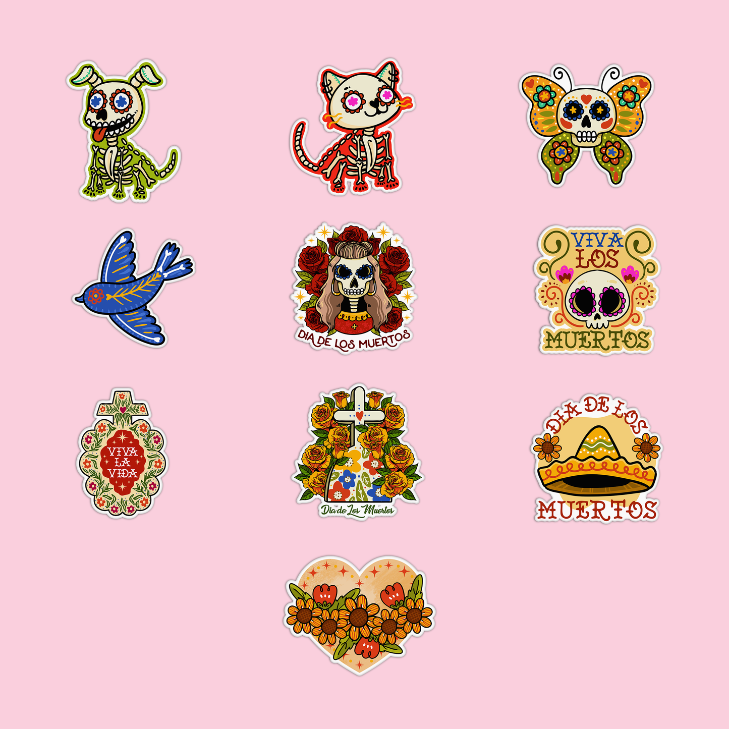 Day of the Dead Halloween Sticker Pack