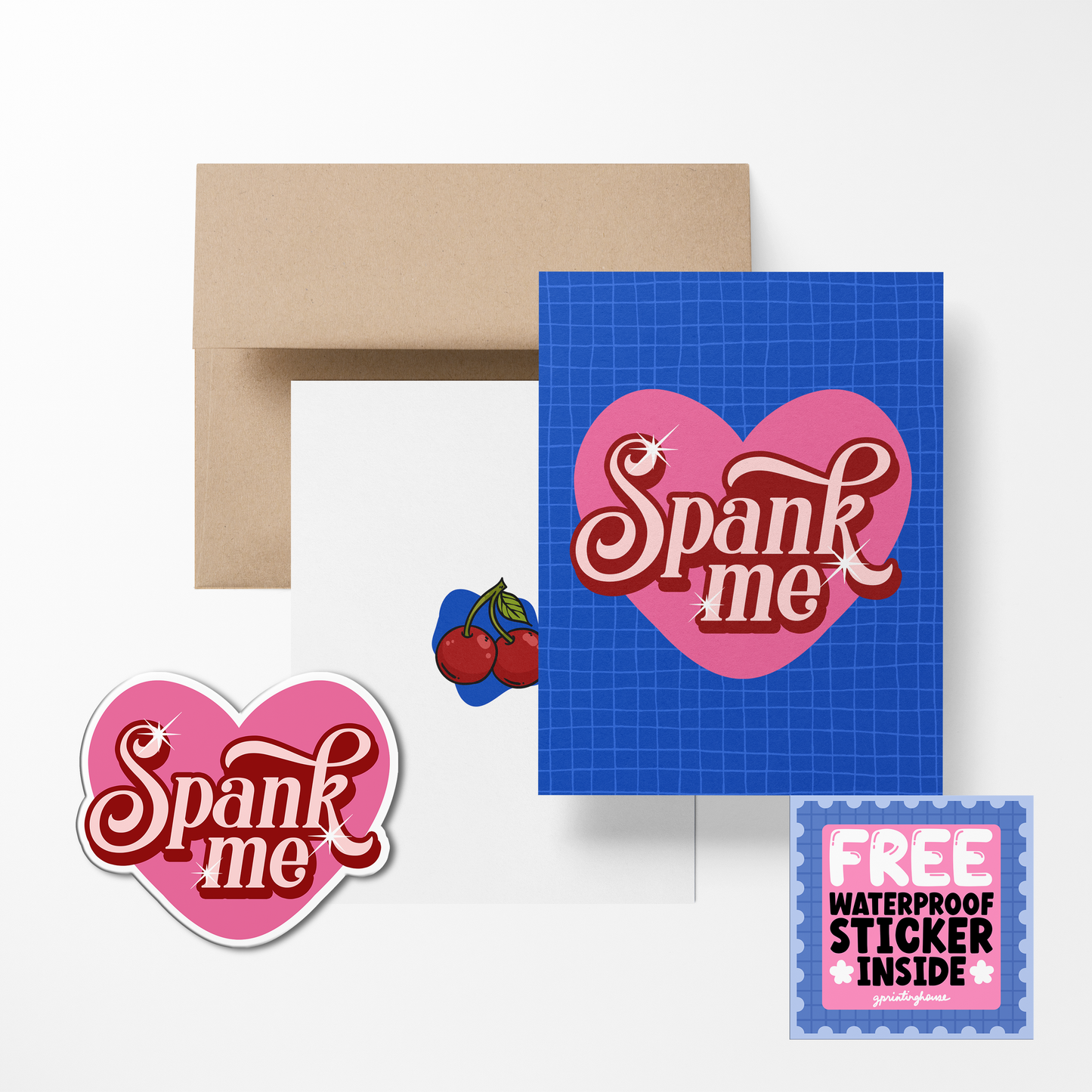 Spank Me Cute Greeting Card with Stickers