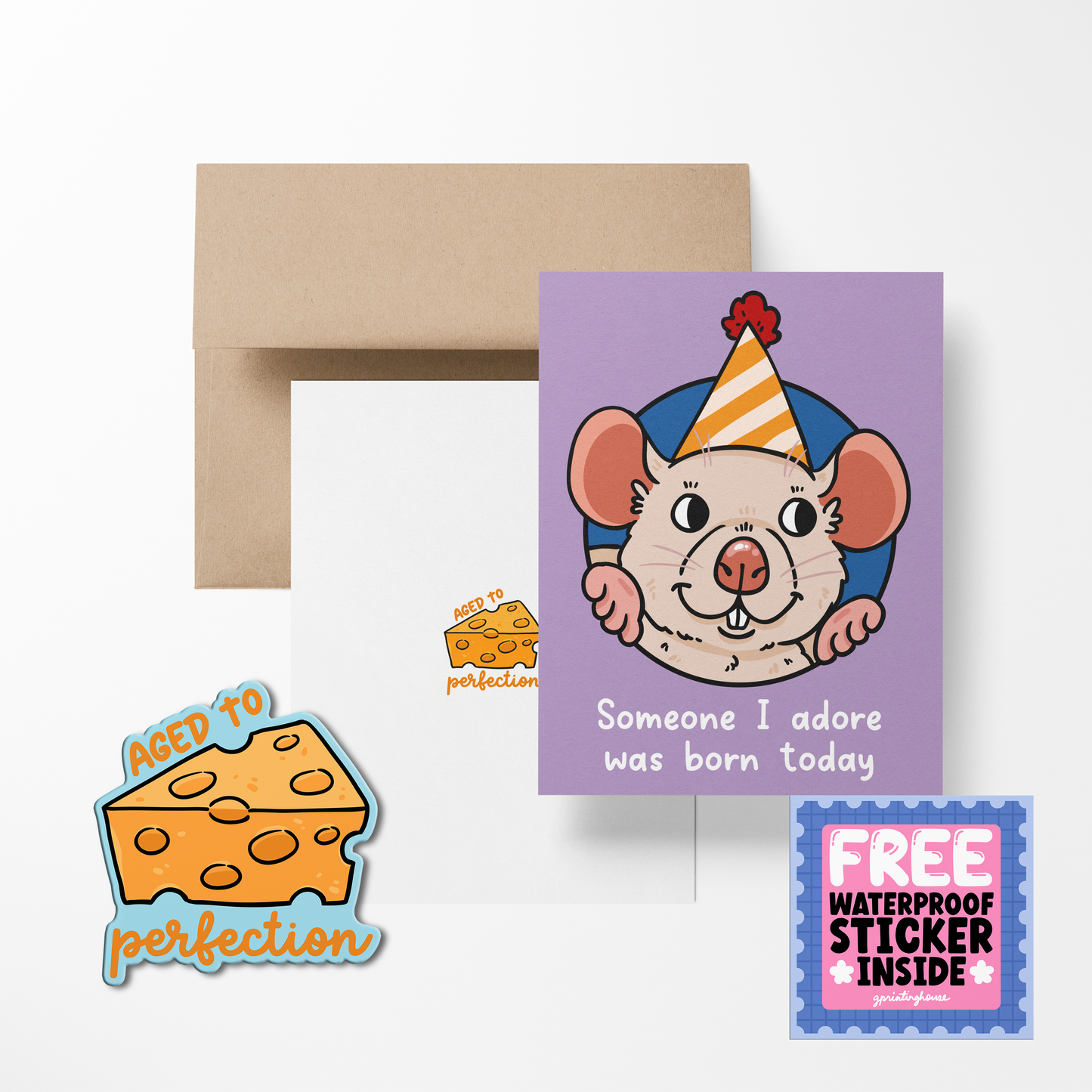 Someone I adore was born today Greeting Card with Stickers