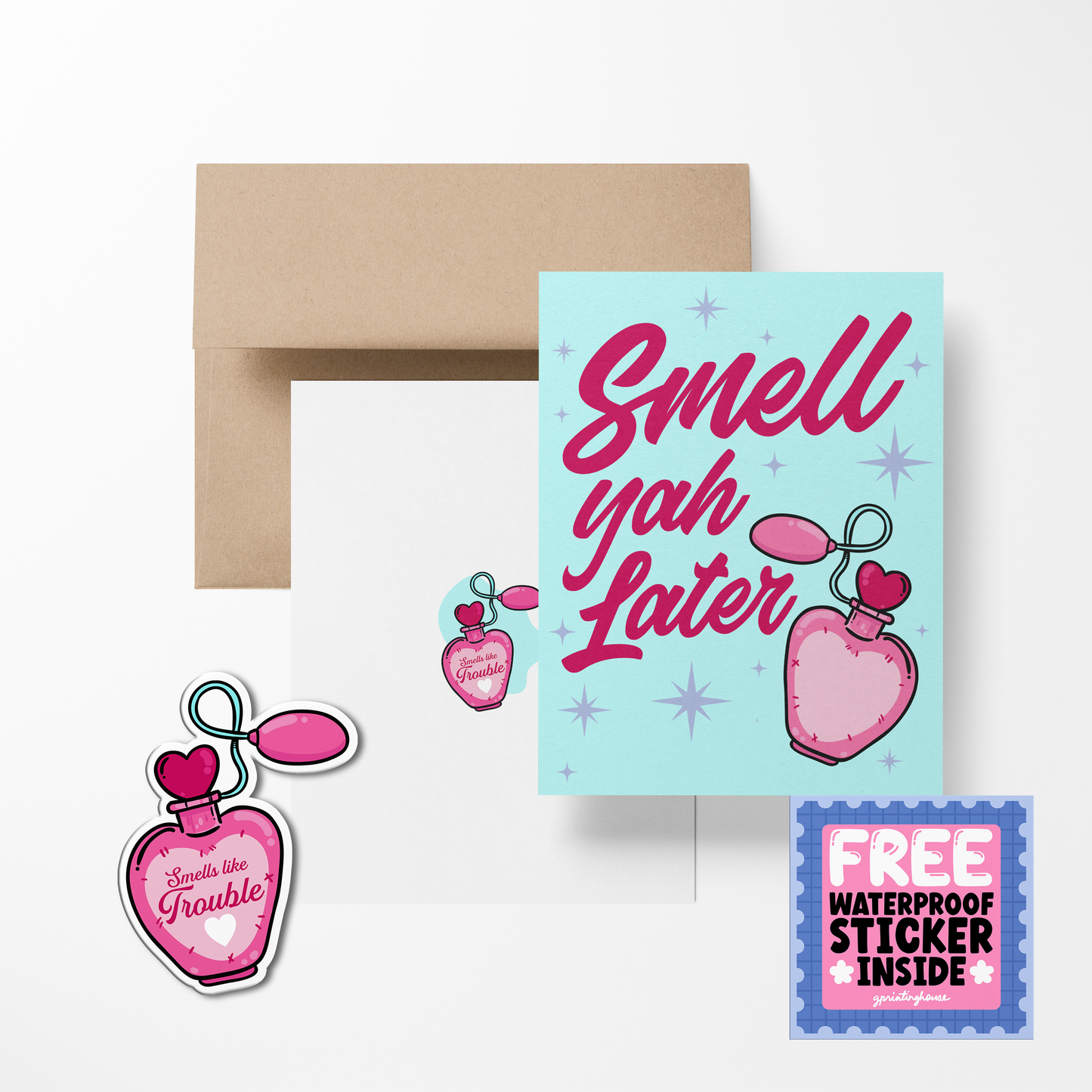 Smell yah later Cute Greeting Card with Stickers
