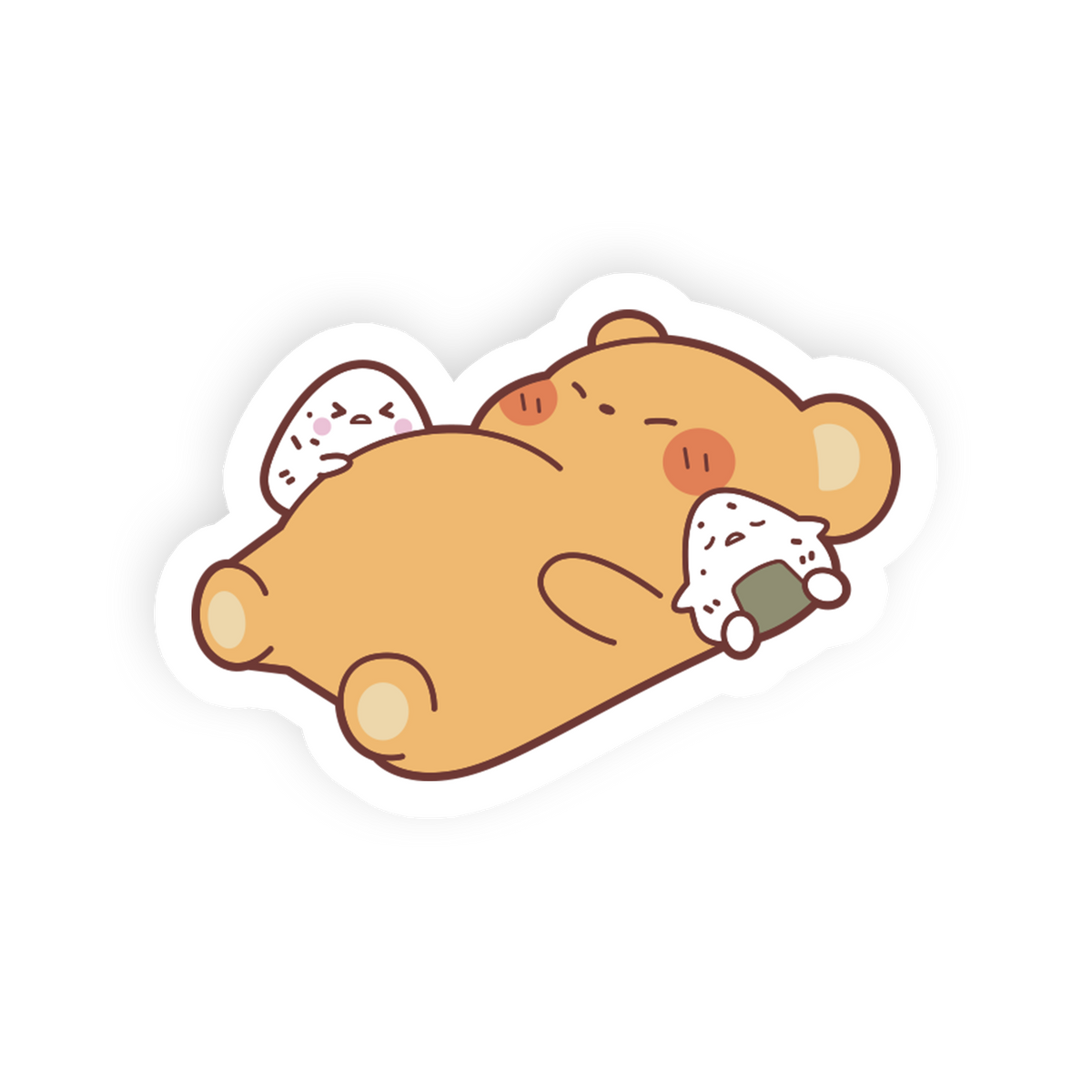 Lazy Snack - Onigiri Bear Sticker