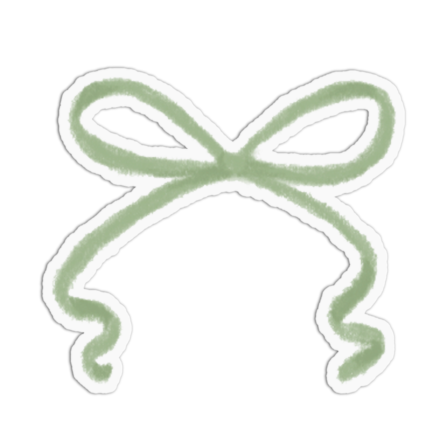 Mint Yarn Bow Textured Sticker