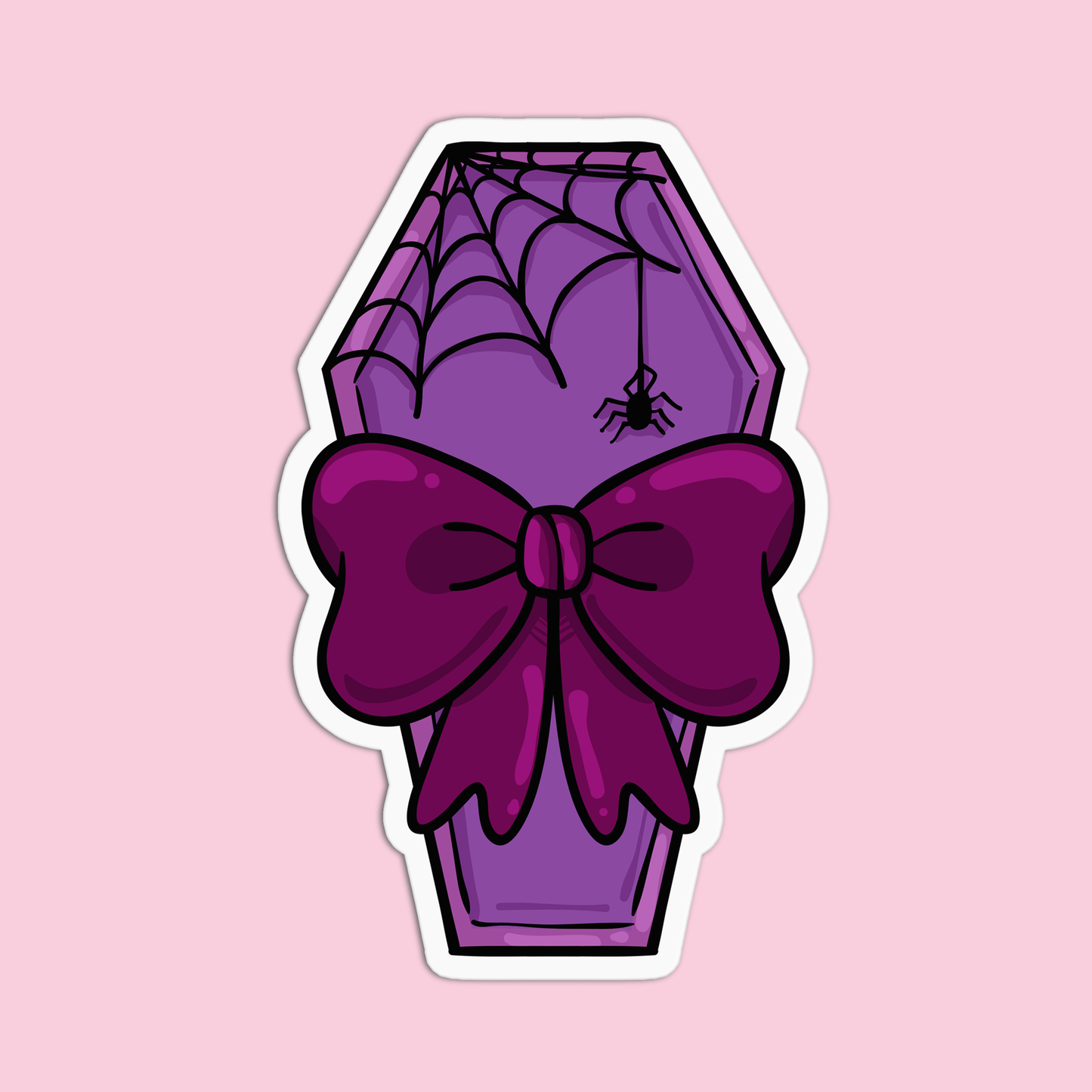 Purple Coffin Halloween Stickers