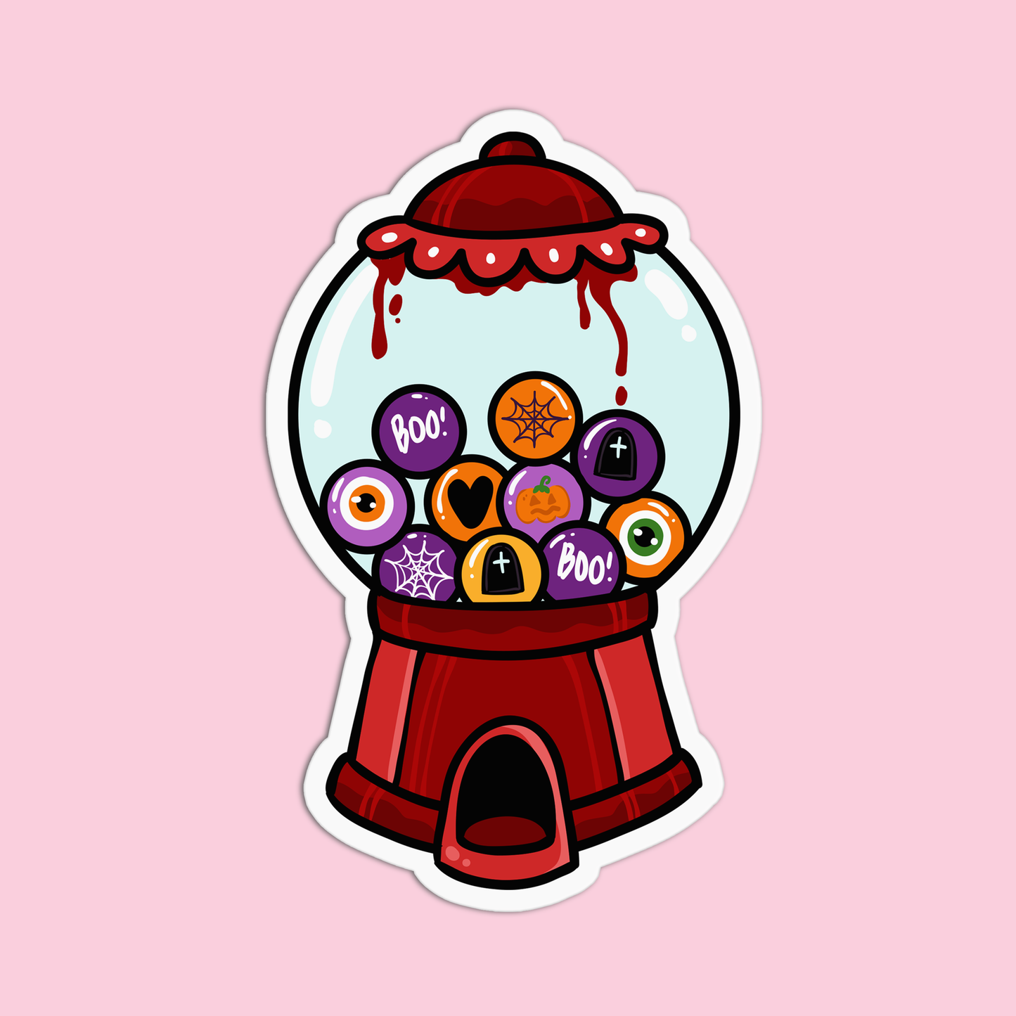 Creepy Gumball Machine Halloween Sticker