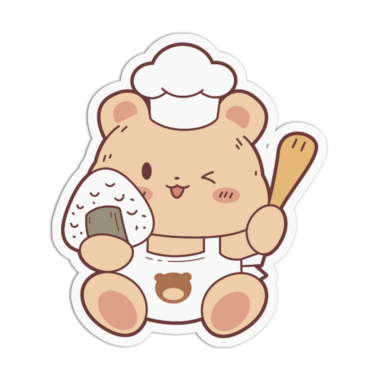 Chef Apron - Onigiri Bear Sticker