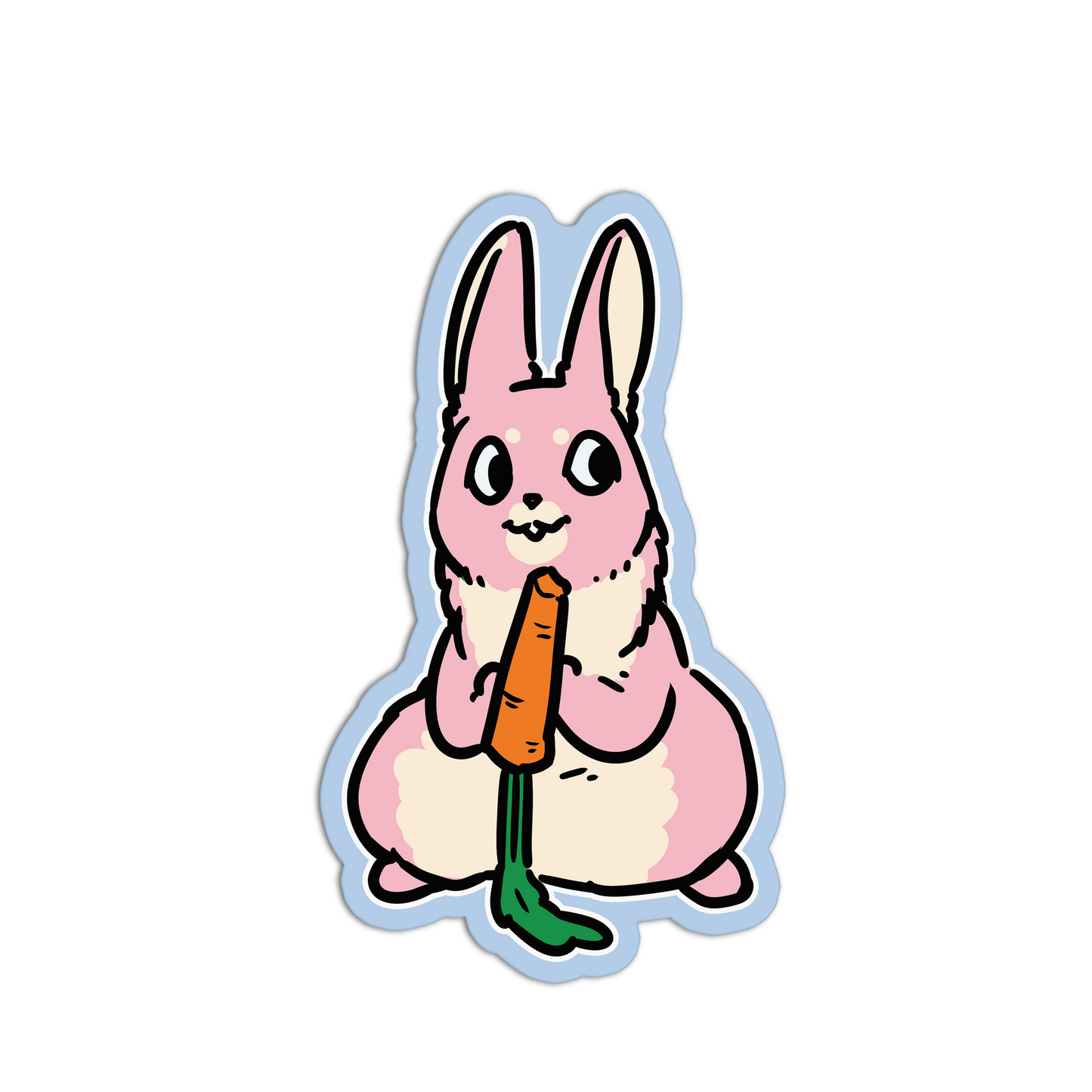 Rabbit Carrot-Loving Pets Sticker