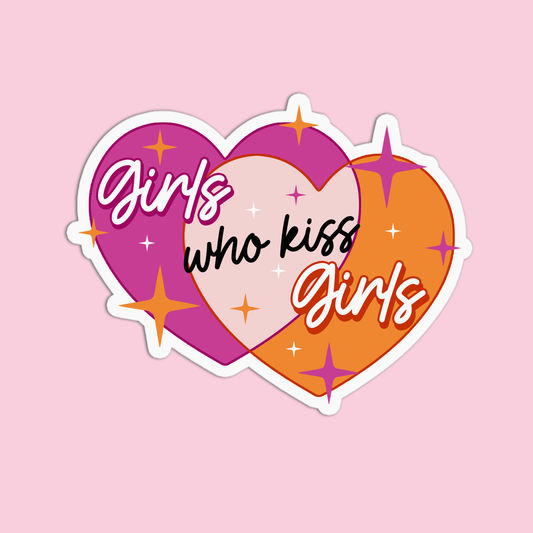 Girls who kiss girls Pride Sticker