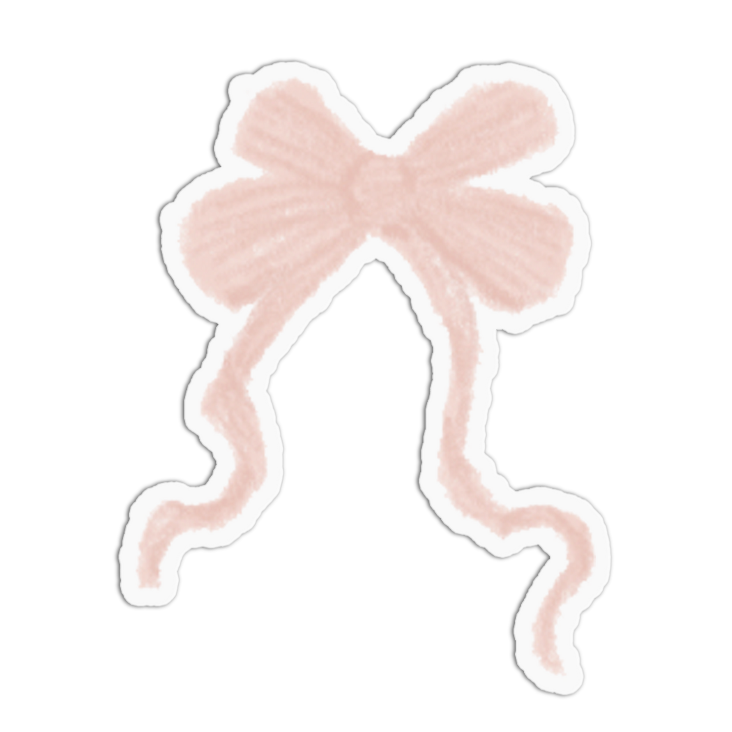 Peach Satin Bow Textured Sticker
