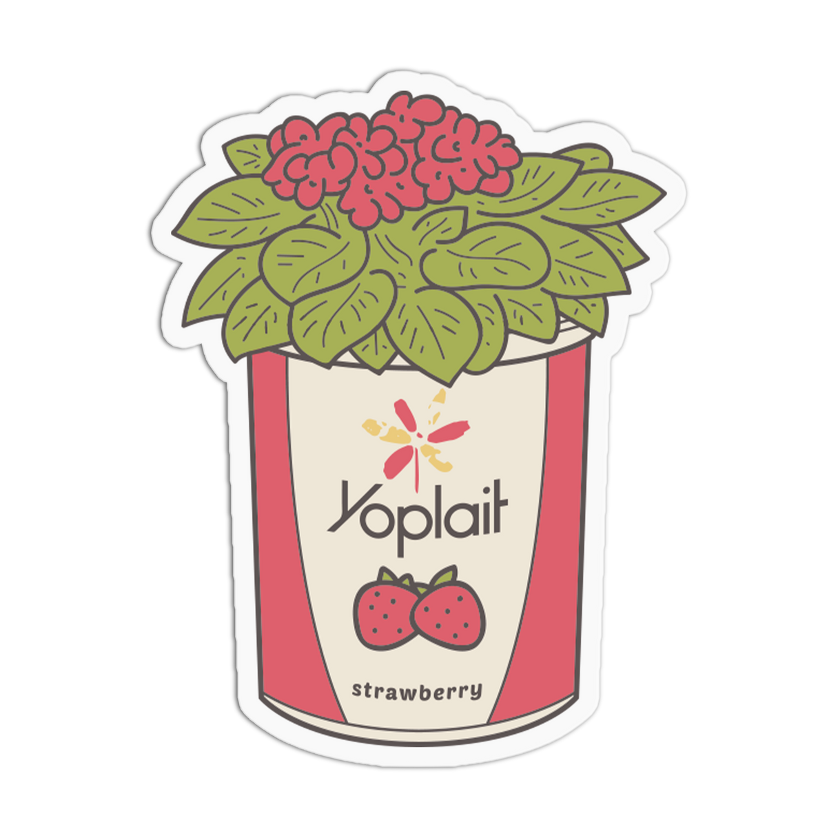Strawberry Yogurt - Planter Asian Foods Sticker