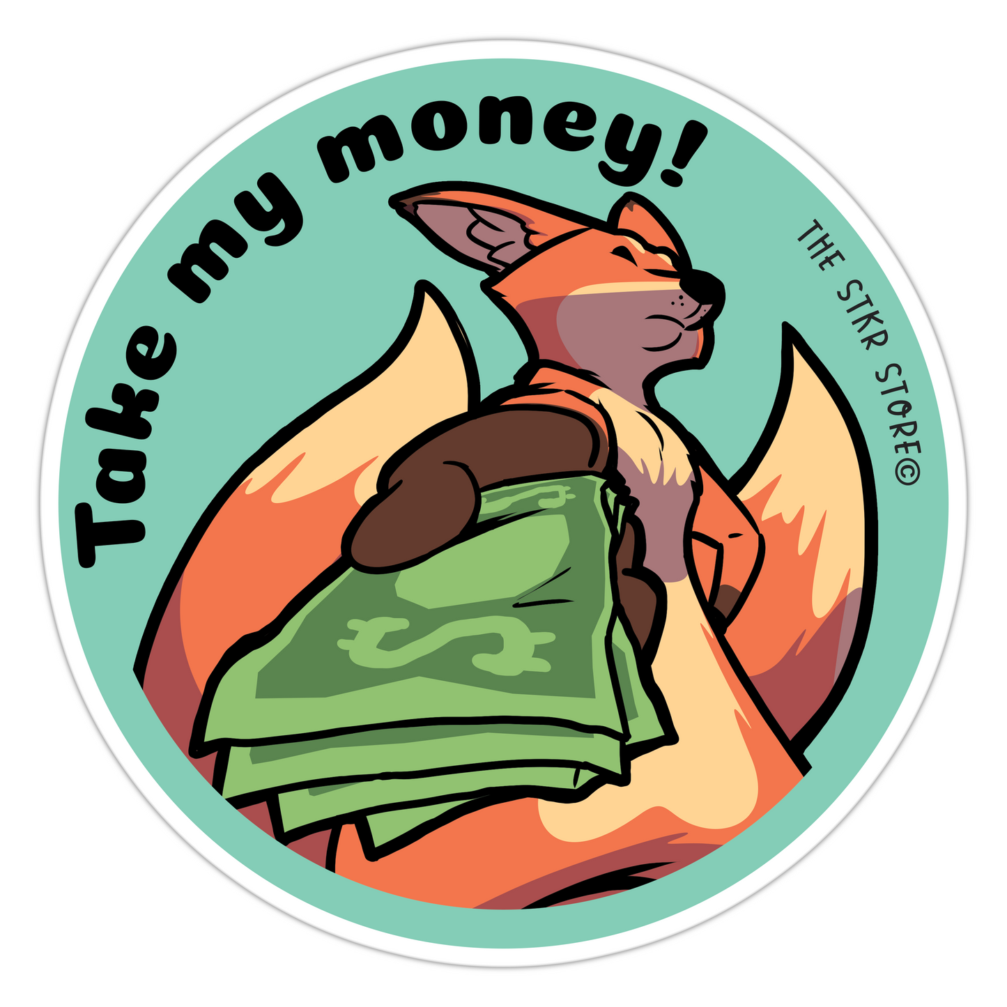 Cash-Out Fox Supermarket Animal Stickers