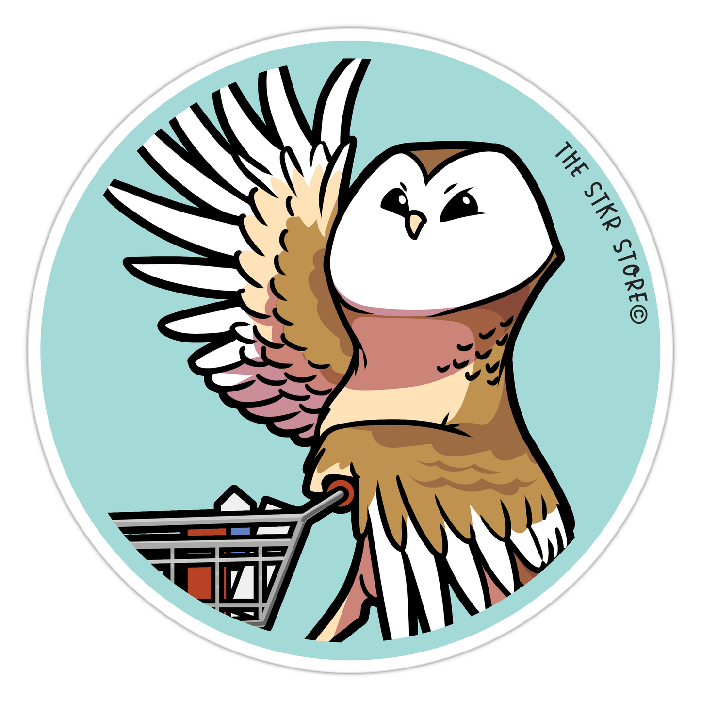 Shopping Owl Supermarket Animal Stickers