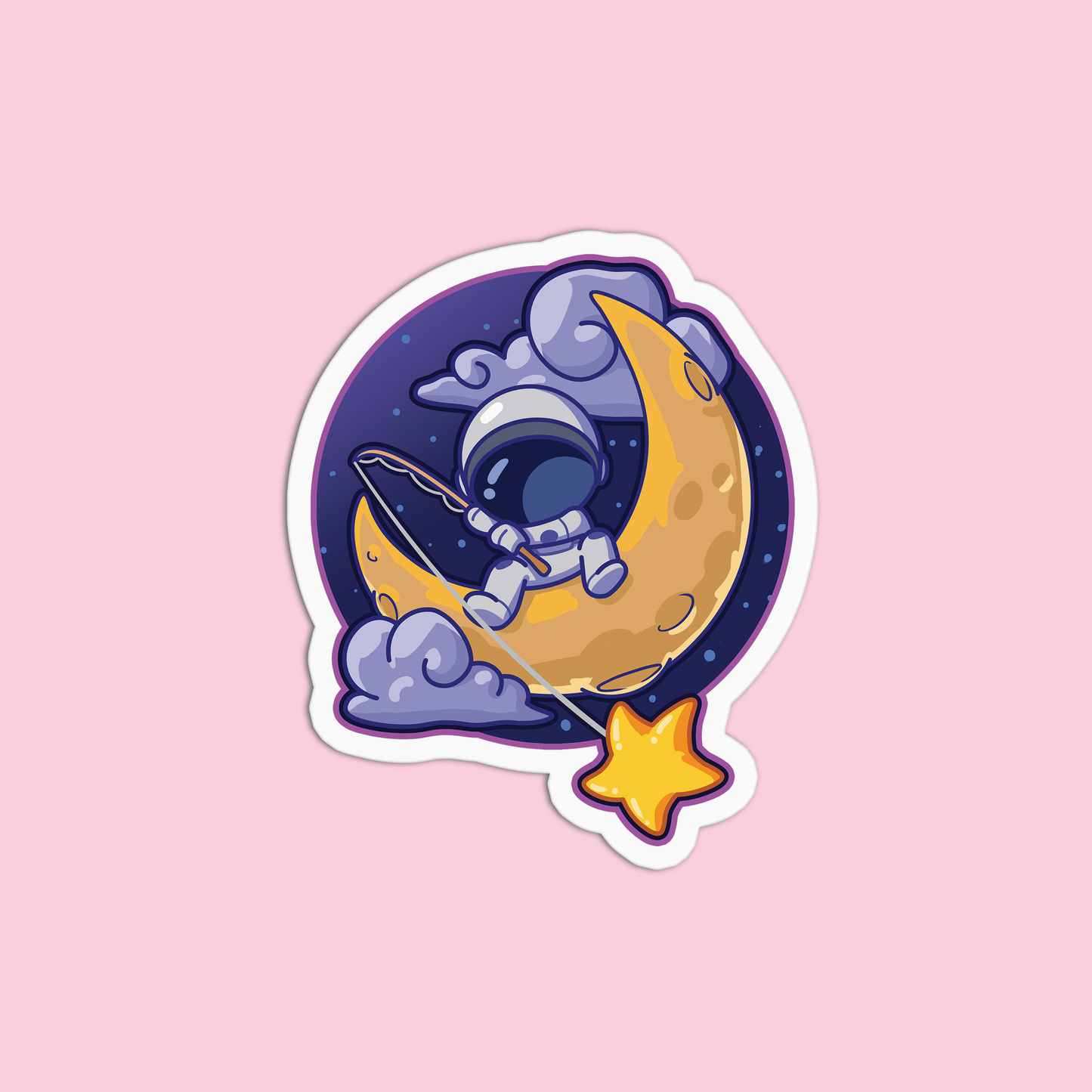 Astronaut w/ Star Space One Sticker