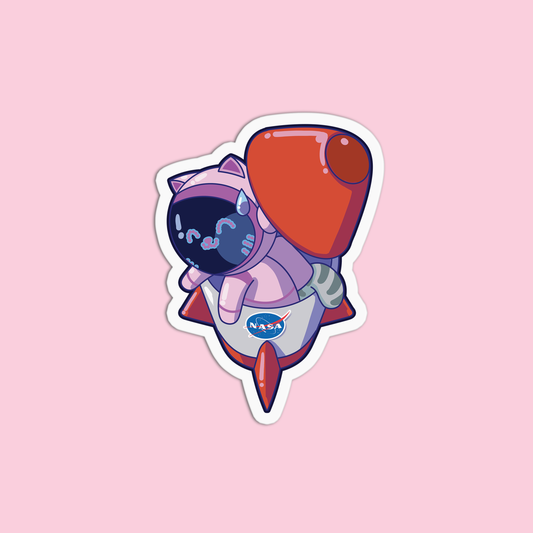 Spaceship & Astronaut Space One Sticker