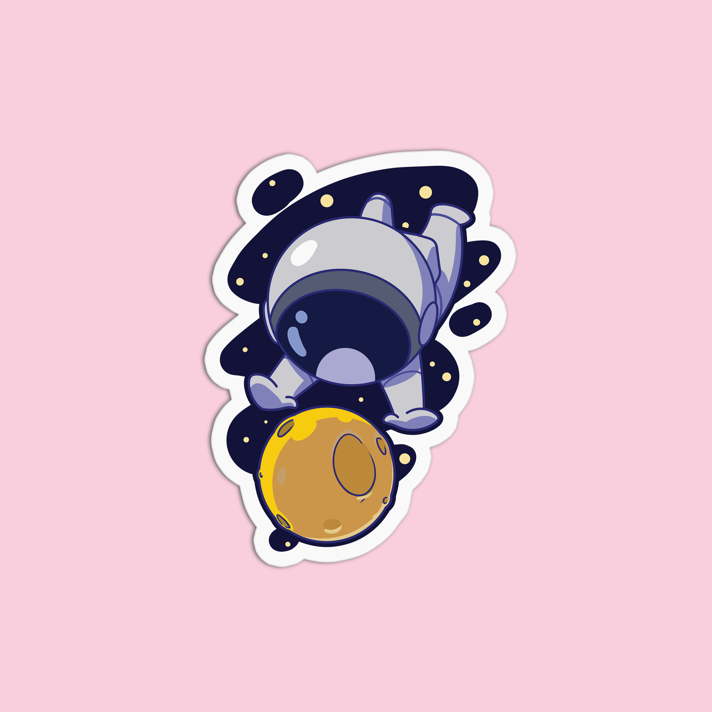 Astronaut with Moon Space One Sticker