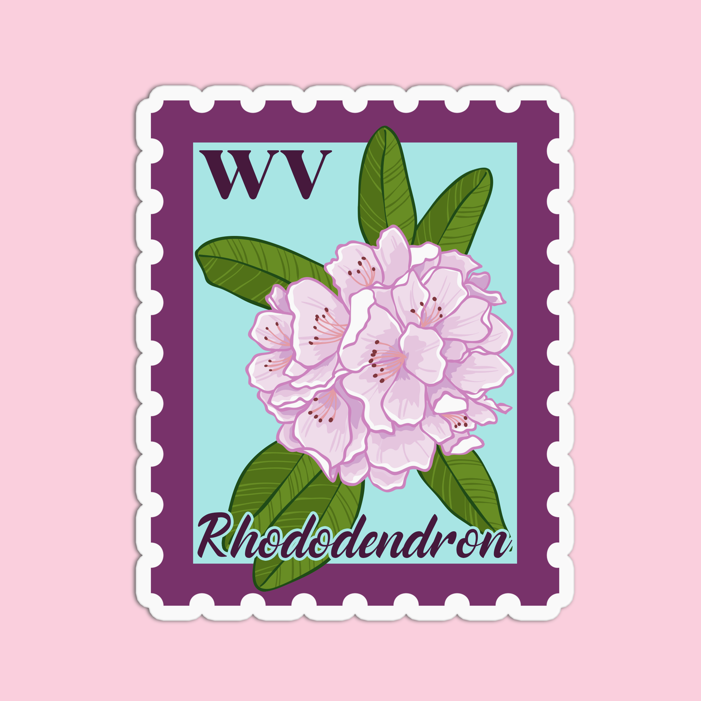 West Virginia Rhododendron State Flower Stickers