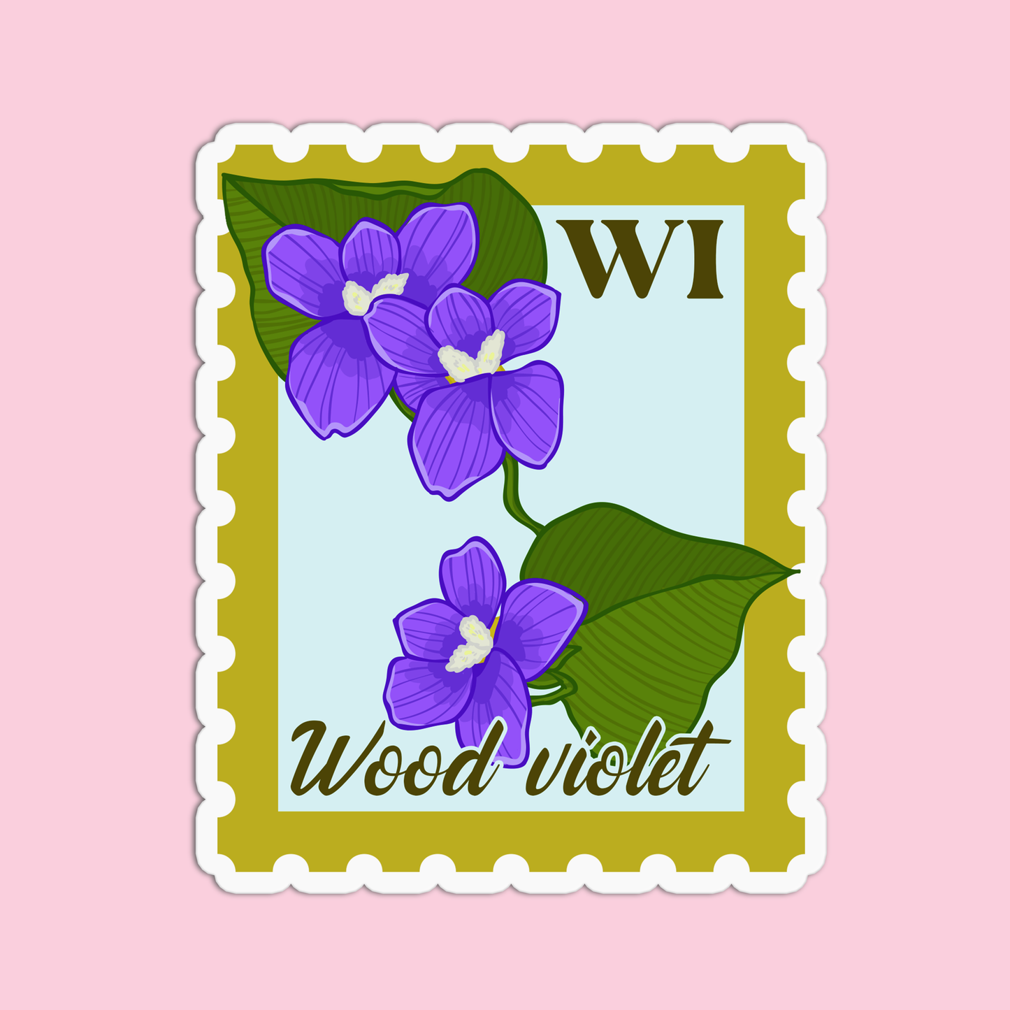 Wisconsin Wood Violet State Flower Stickers