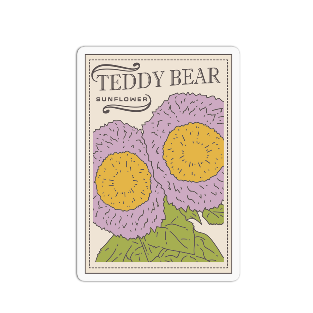 Teddy Bear Sunflower Packet Sticke