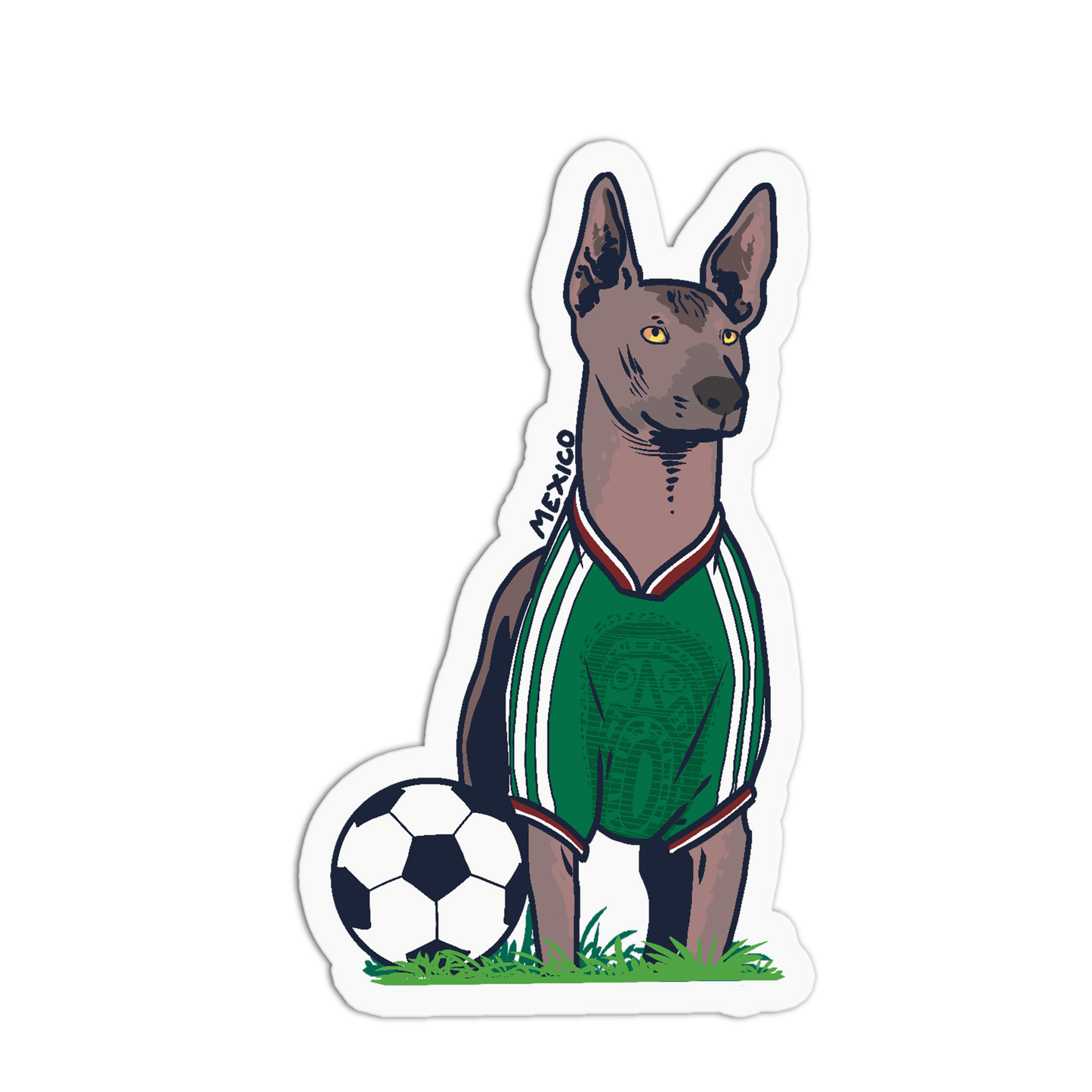 Mexico Dog Soccer World Cup Sticker