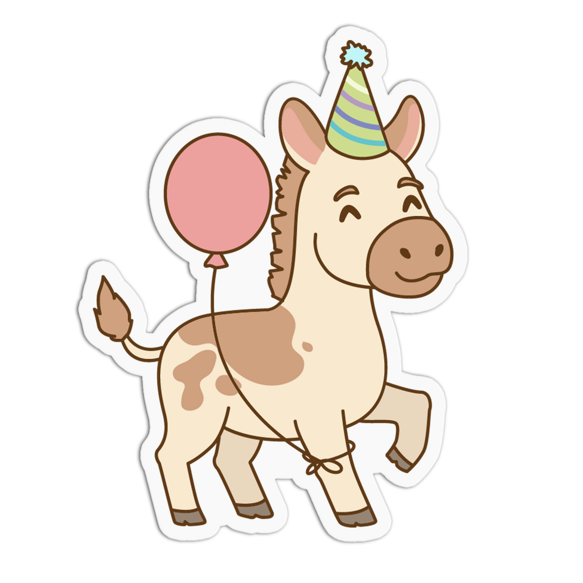 Happy Donkey Animals Birthday Sticker
