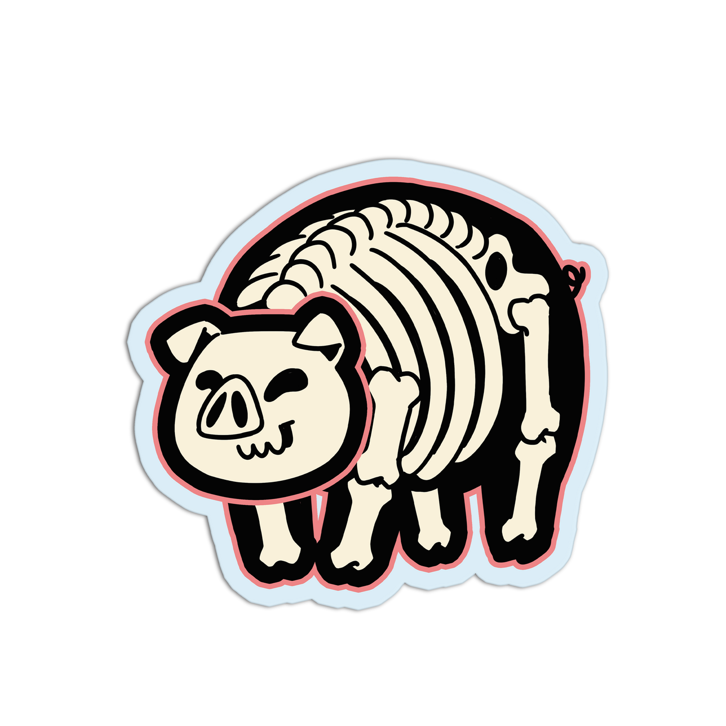 Pig Skeleton Animal Stickers
