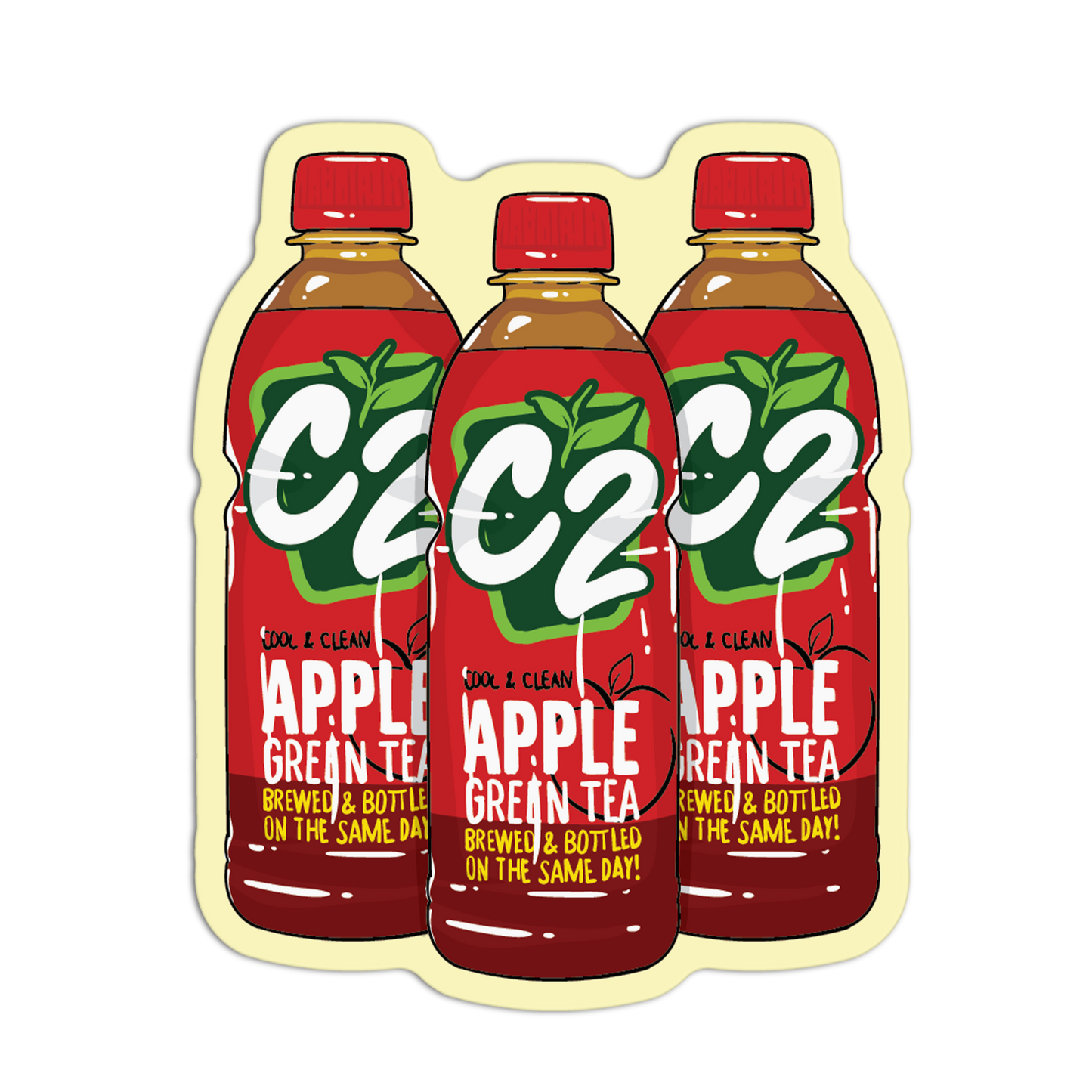 Cool & Clean Apple Asian Drinks Stickers