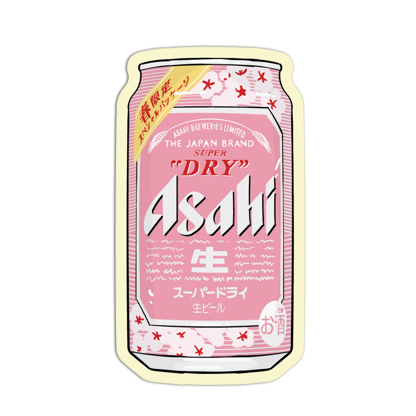 Sakura Season Can Asian Drinks Stickers
