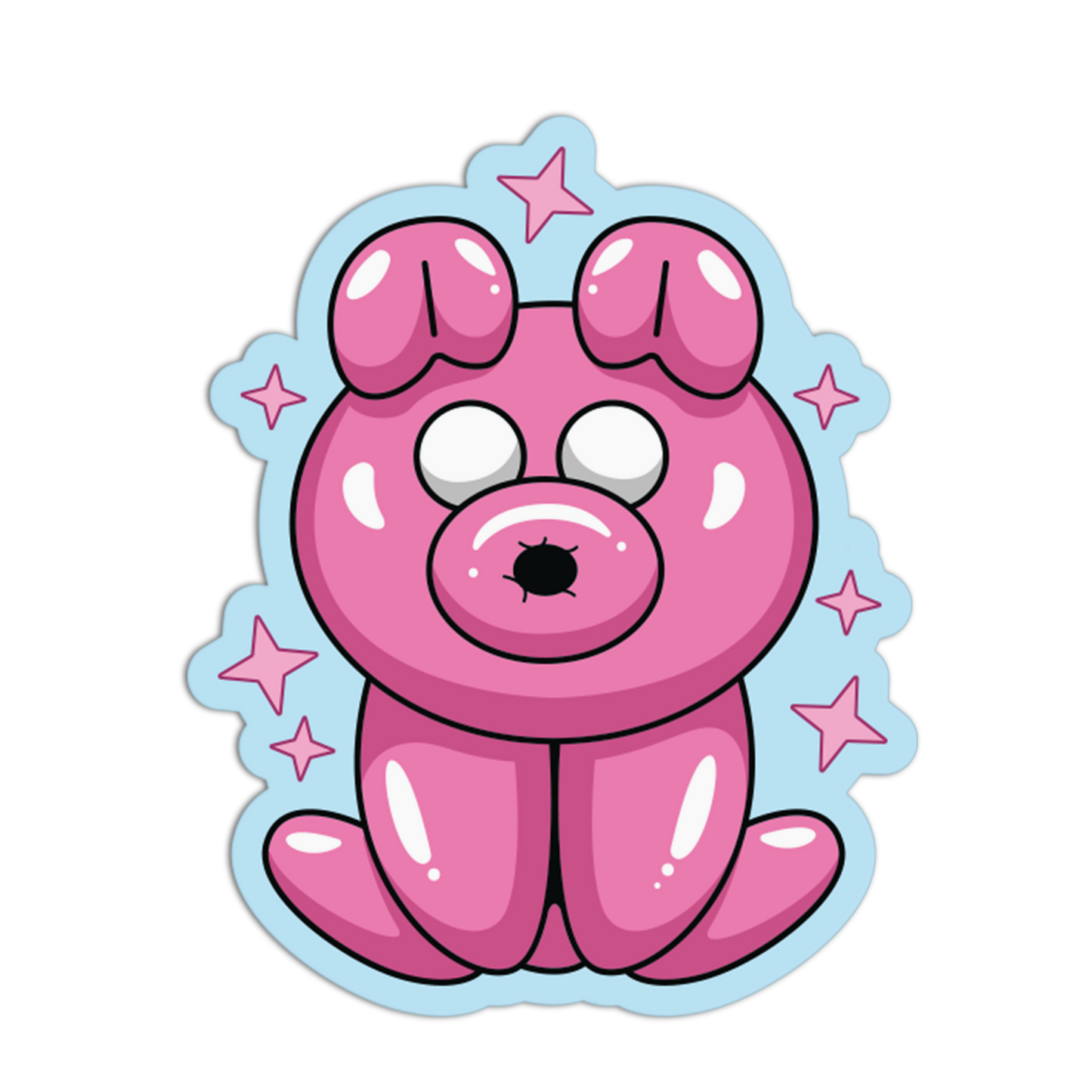 Pink Pig Balloon Animal Sticker