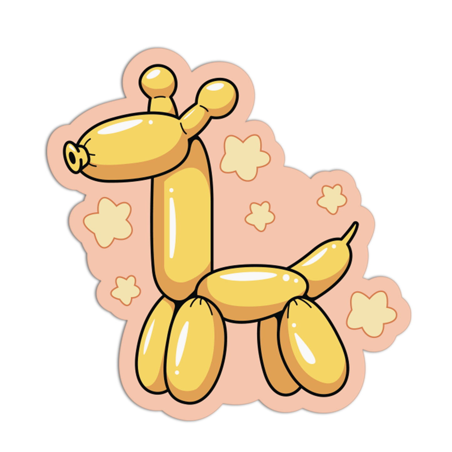 Yellow Giraffe Balloon Animal Sticker