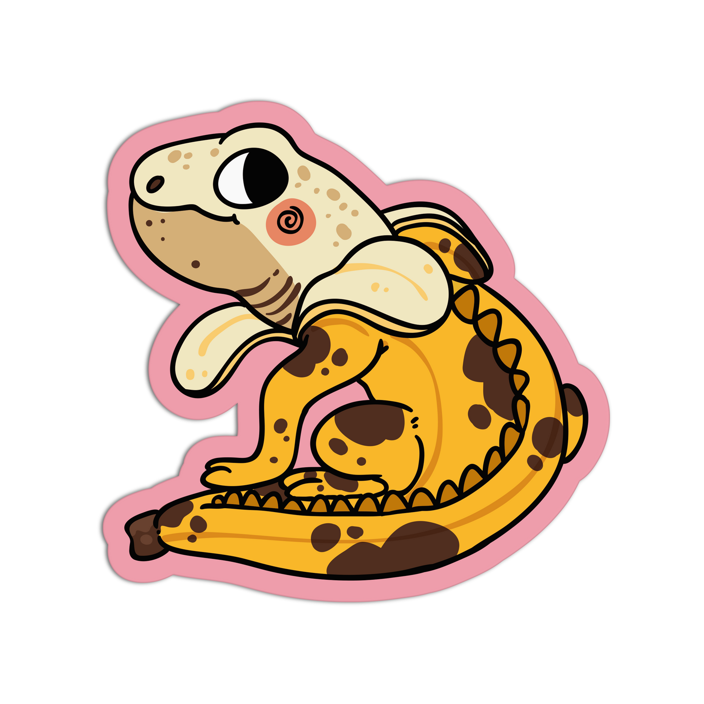 Crested Gecko Peel Banana Animals Sticker