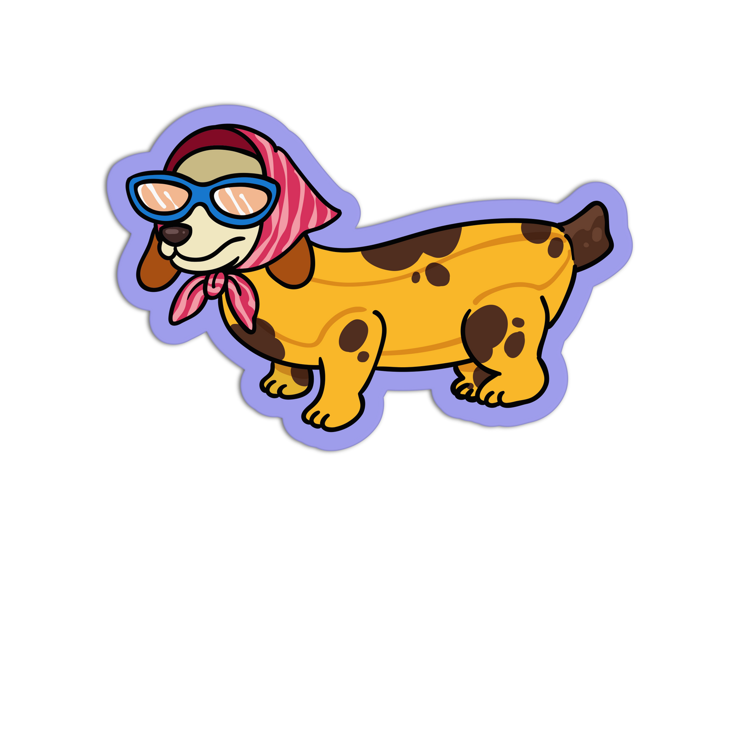 Dachshund With Hat Banana Animals Sticker