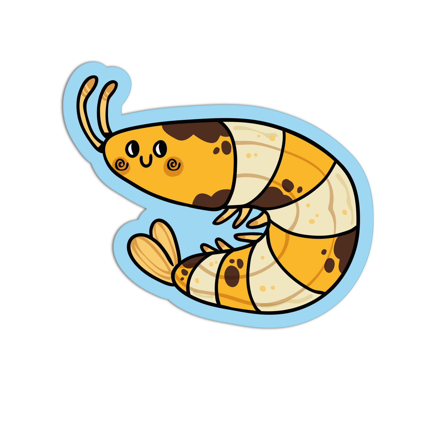Striped Shrimp in Banana Animals Sticker