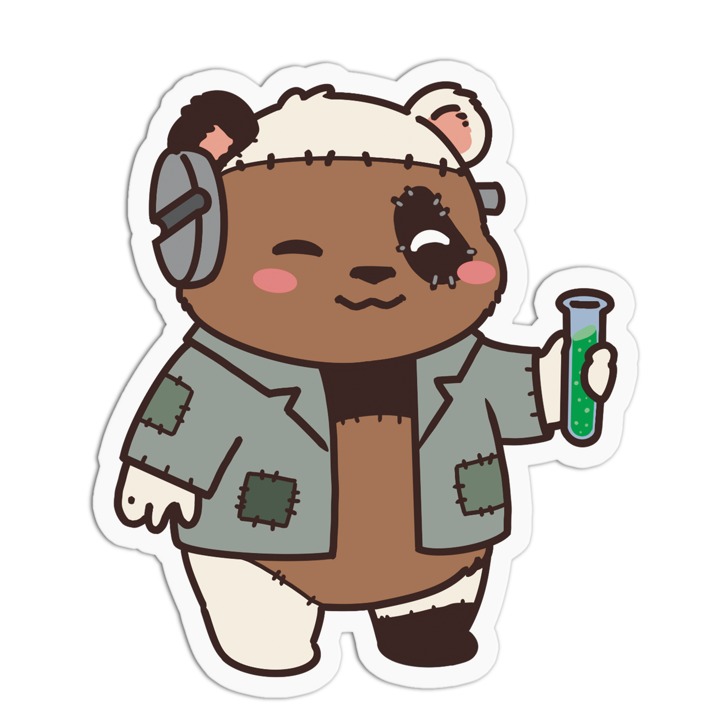 Frankenstein Monster Bears Halloween Party Sticker